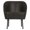 Wohnen Sessel<Schwarzer Ledersessel Retro Carlot aus Recyclingleder