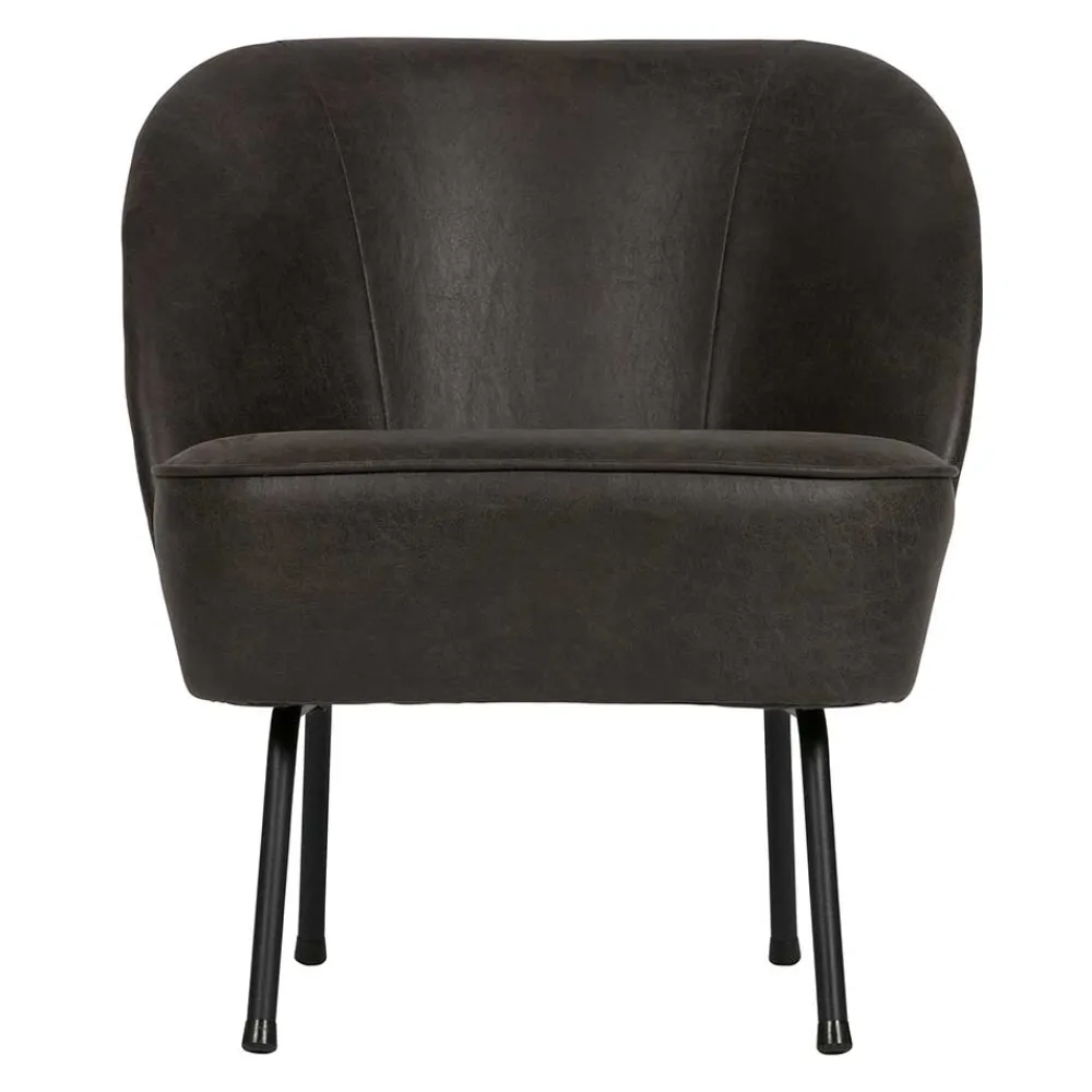 Wohnen Sessel<Schwarzer Ledersessel Retro Carlot aus Recyclingleder