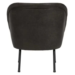 Wohnen Sessel<Schwarzer Ledersessel Retro Carlot aus Recyclingleder