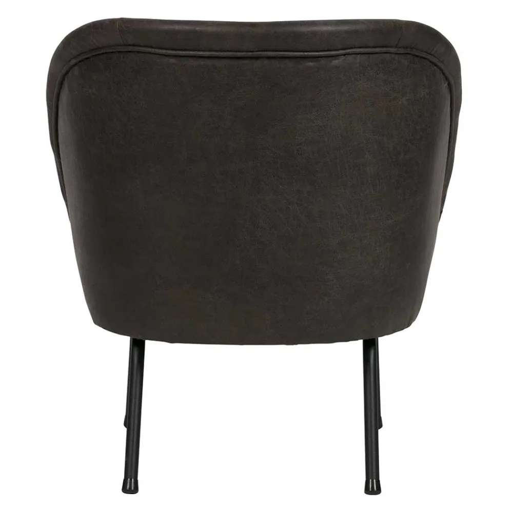 Wohnen Sessel<Schwarzer Ledersessel Retro Carlot aus Recyclingleder