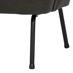 Wohnen Sessel<Schwarzer Ledersessel Retro Carlot aus Recyclingleder