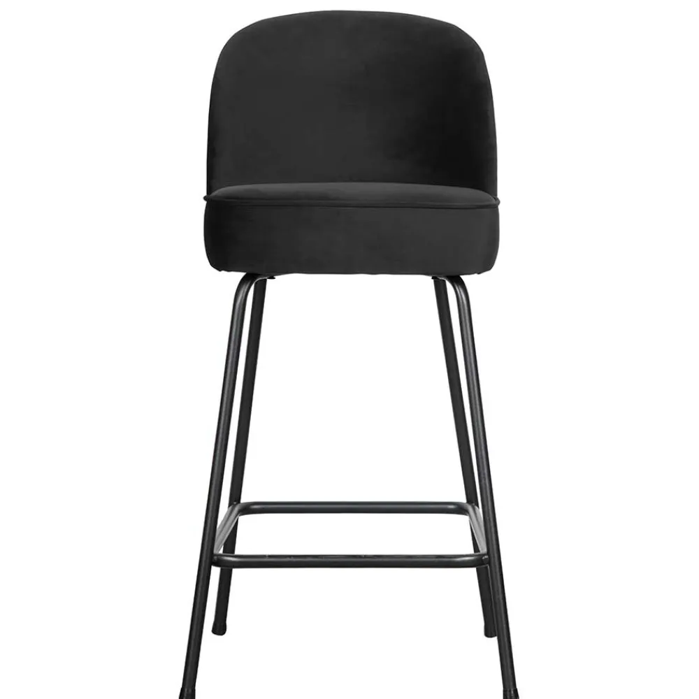 Wohnen Hocker<Schwarzer Retro Samt Barstuhl in zwei Höhen - Abelless