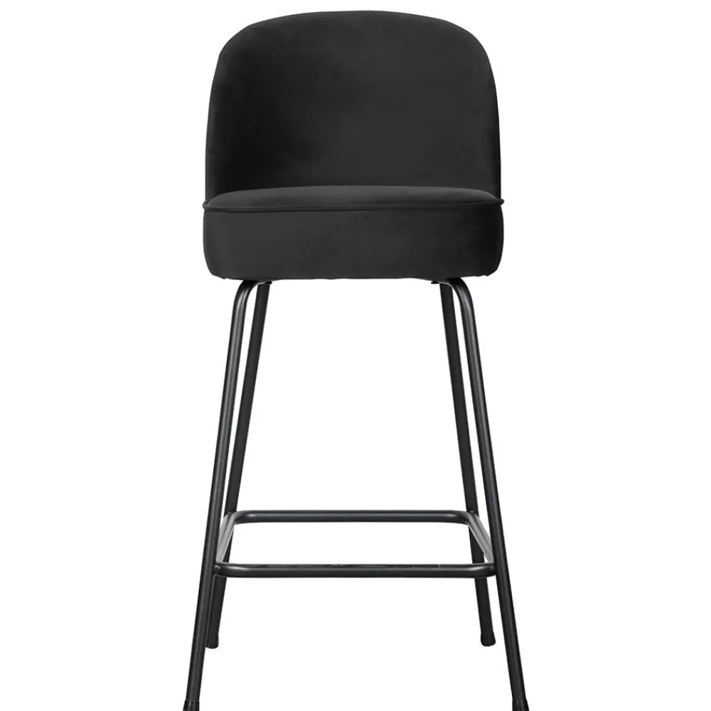 Wohnen Hocker<Schwarzer Retro Samt Barstuhl in zwei Höhen - Abelless