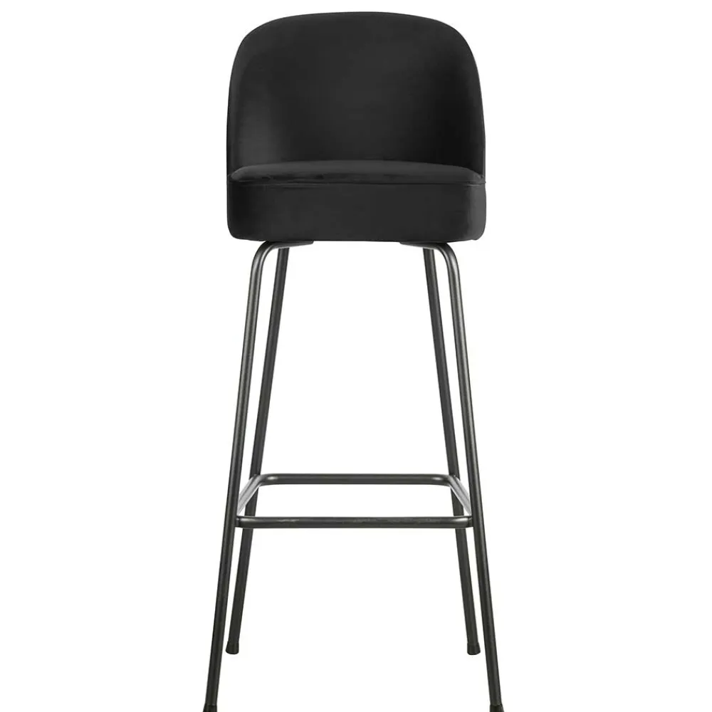 Wohnen Hocker<Schwarzer Retro Samt Barstuhl in zwei Höhen - Abelless