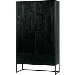 Wohnen Kommoden<Schwarzer Schrank aus Holz & Metall - Almery
