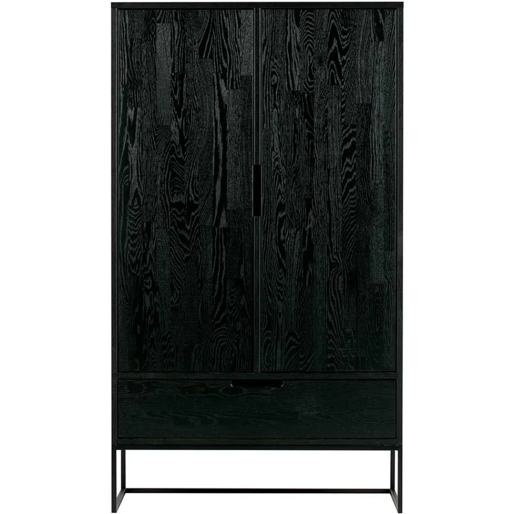 Wohnen Kommoden<Schwarzer Schrank aus Holz & Metall - Almery