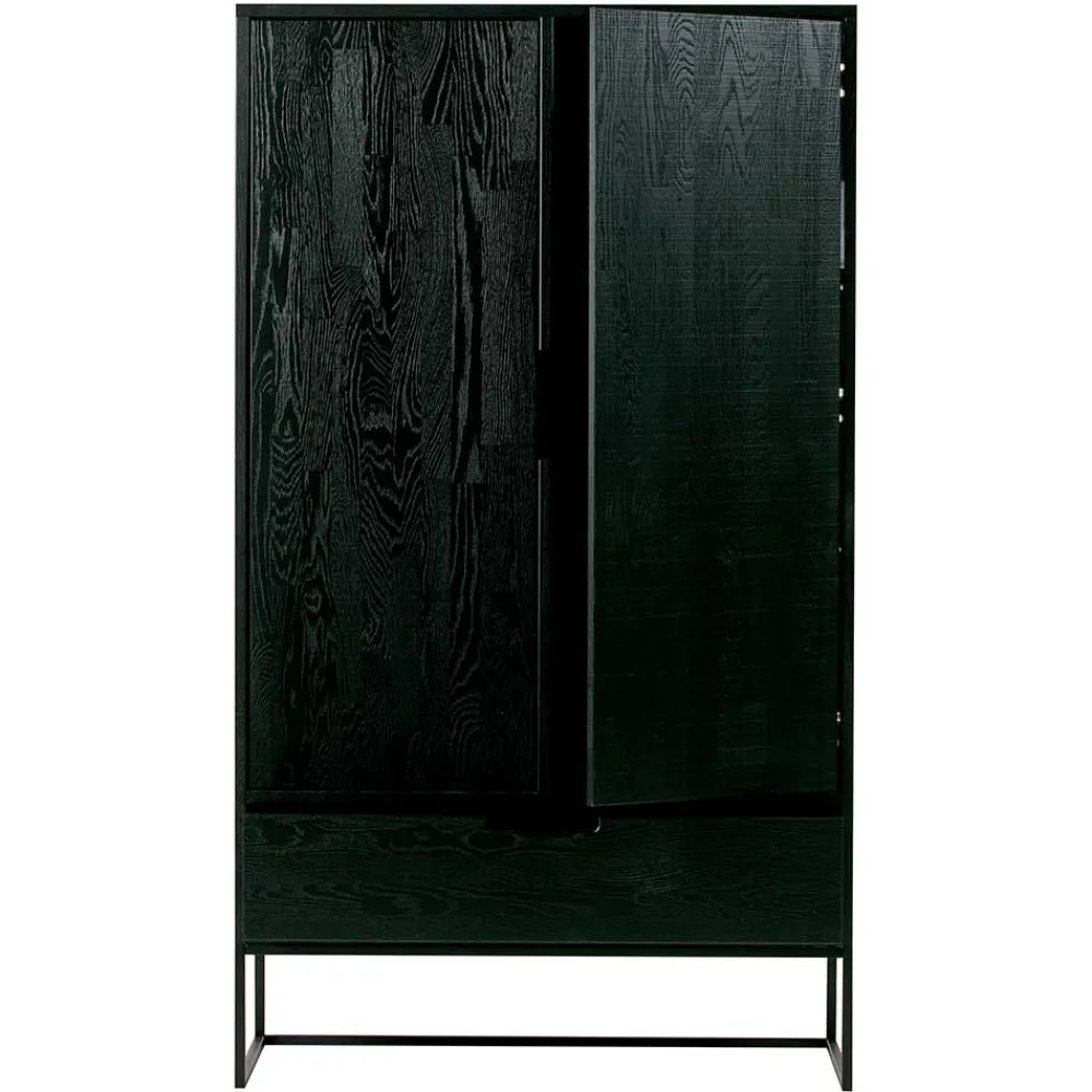 Wohnen Kommoden<Schwarzer Schrank aus Holz & Metall - Almery