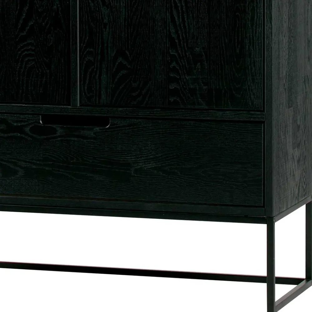 Wohnen Kommoden<Schwarzer Schrank aus Holz & Metall - Almery