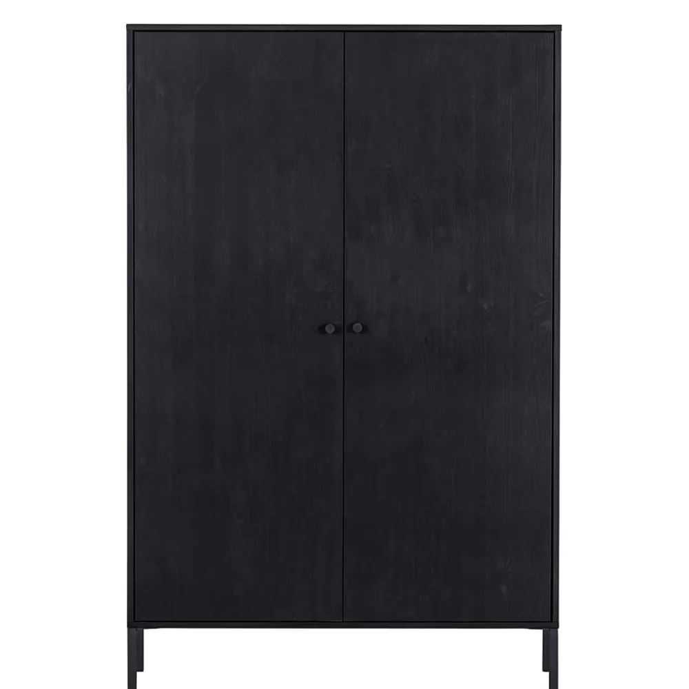 Wohnen Vitrinen|Schränke<Schwarzer Schrank mit Doppeltür - 100x155x40 - Burgossi