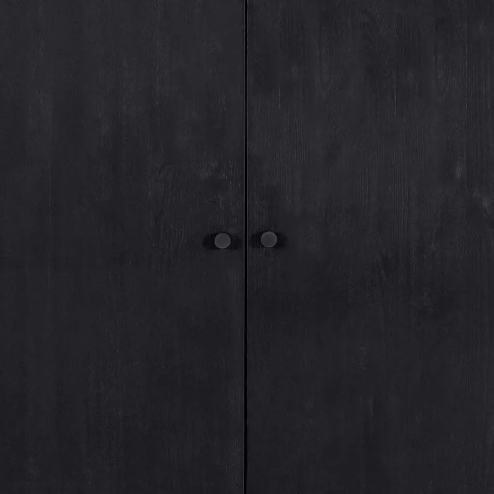 Wohnen Vitrinen|Schränke<Schwarzer Schrank mit Doppeltür - 100x155x40 - Burgossi