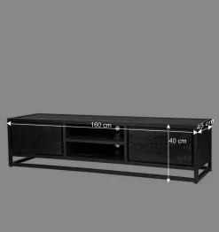 Wohnen Tv & Hifi-Möbel|Lowboards<Schwarzer TV Unterschrank im Industry Stil - Esturado