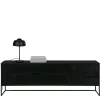 Wohnen Tv & Hifi-Möbel|Lowboards<Schwarzer TV Unterschrank mit zwei Schubladen - Almery