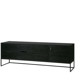 Wohnen Tv & Hifi-Möbel|Lowboards<Schwarzer TV Unterschrank mit zwei Schubladen - Almery