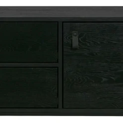 Wohnen Tv & Hifi-Möbel|Lowboards<Schwarzer TV Unterschrank mit zwei Schubladen - Almery