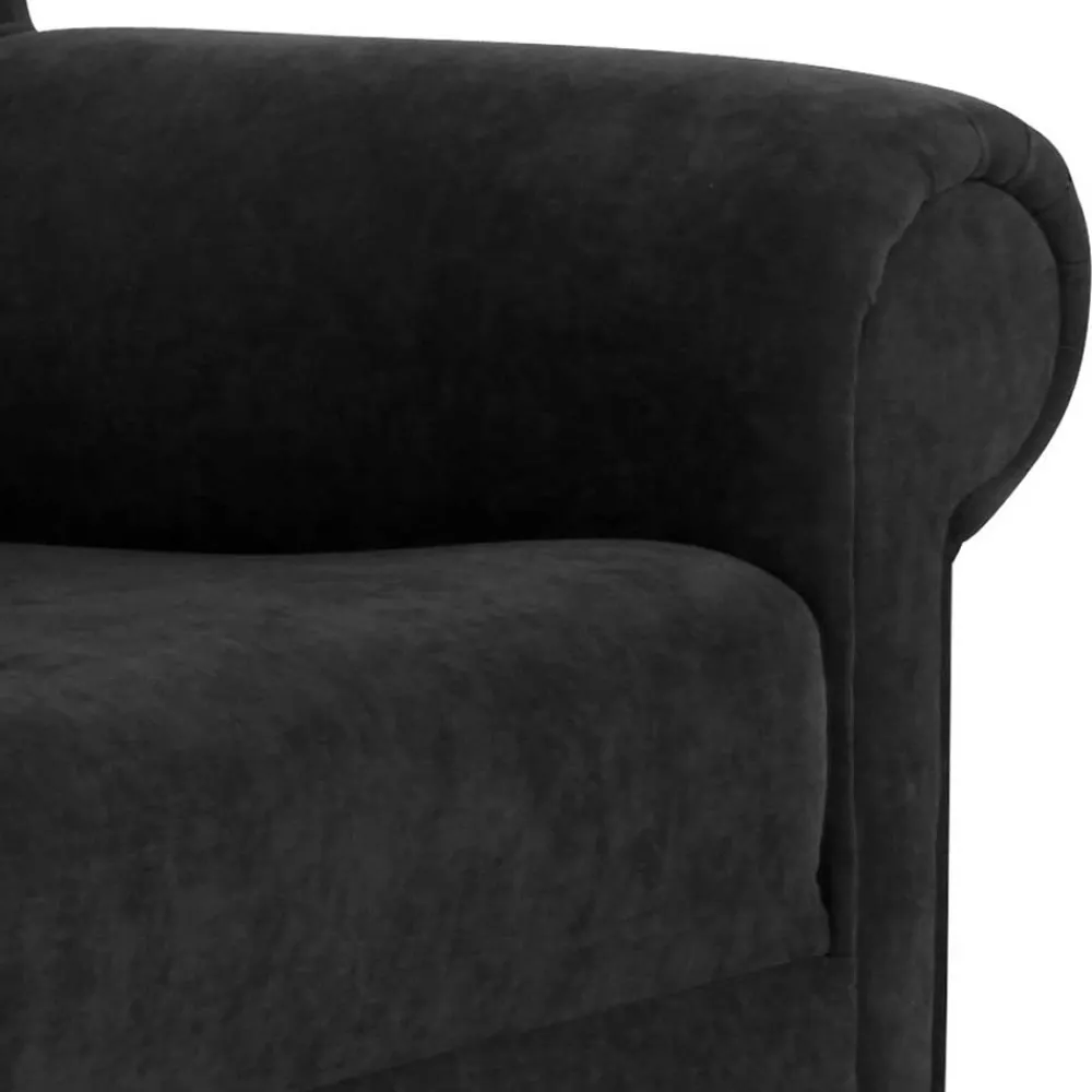 Wohnen Sessel<Schwarzer Velours Sessel mit Ohren - Bravassa