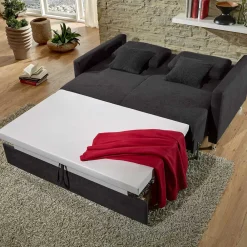 Wohnen Betten|Sofas<Schwarzes 2er Sofa mit Schlaffunktion - Laromain