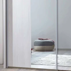 Wohnen Kleiderschränke<Schwebetüren Kleiderschrank Arneta in Weiß Lärche Dekor