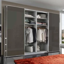 Wohnen Kleiderschränke<Schwebetüren-Kleiderschrank in Braun Glasfront - Radojan