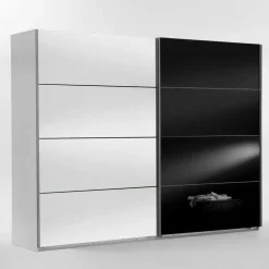Wohnen Kleiderschränke|Schränke<Schwebetürenschrank Carno mit Schwarzglas