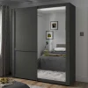 Wohnen Kleiderschränke<Schwebetürenschrank in Dunkelgrau foliert - Mataram