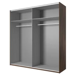 Wohnen Kleiderschränke<Schwebetürenschrank in Eiche Dunkel & Schwarz - Prabhaa