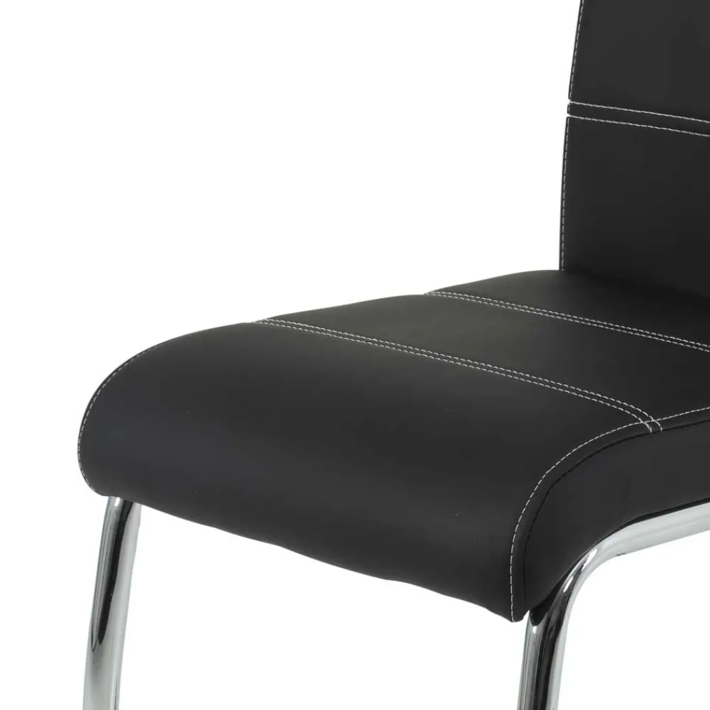 Wohnen Sessel<Schwing Stühle aus Kunstleder & Metall - Ayero (Set)