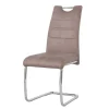 Wohnen Sessel<Schwingstuehle in Taupe und Chrom - Fyoras (4er Set)