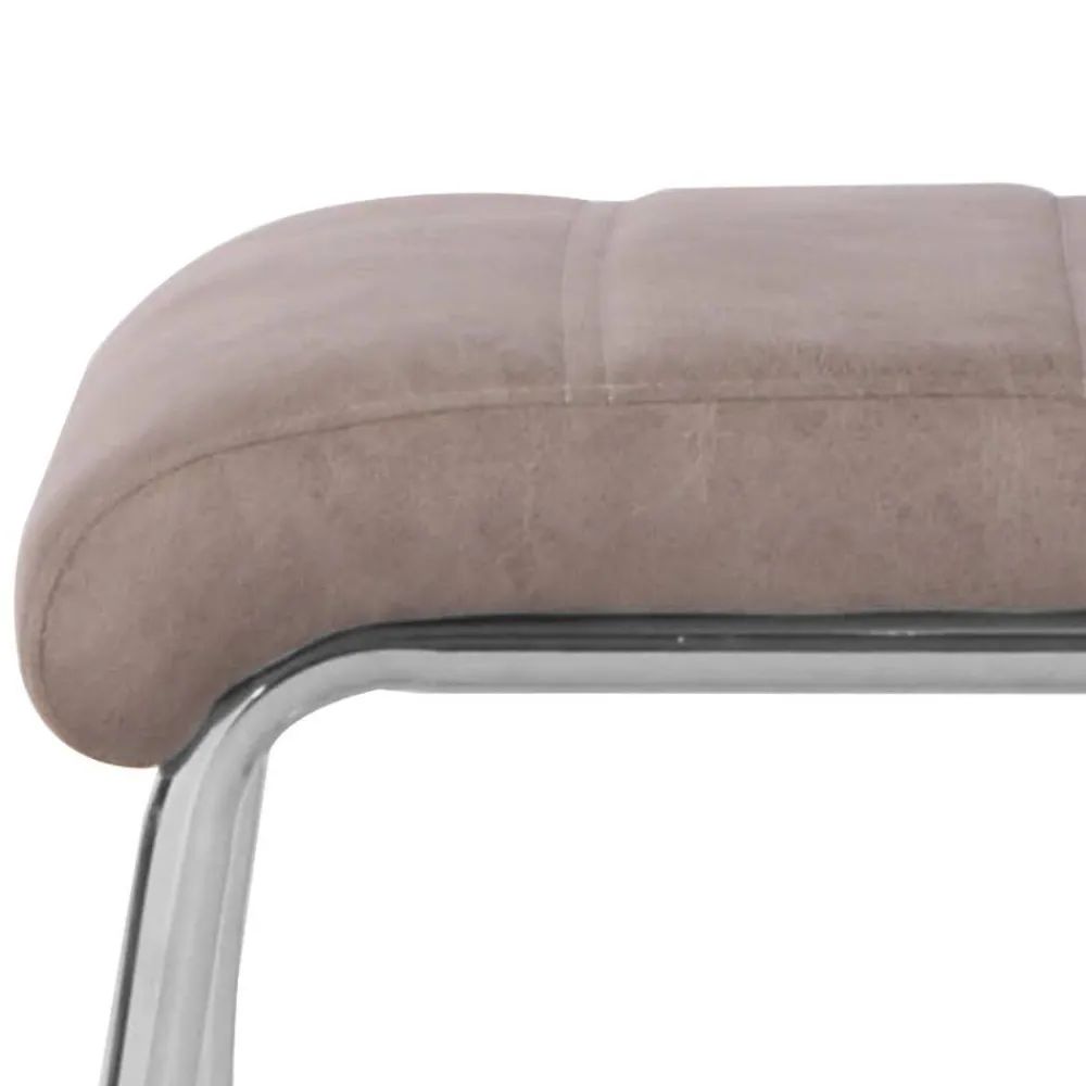 Wohnen Sessel<Schwingstuehle in Taupe und Chrom - Fyoras (4er Set)