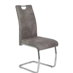 Wohnen Sessel|Stühle<Schwingstuhl aus Microfaser Grau - Kirana (Set)