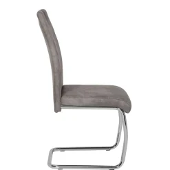 Wohnen Sessel|Stühle<Schwingstuhl aus Microfaser Grau - Kirana (Set)