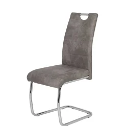 Wohnen Sessel|Stühle<Schwingstuhl aus Microfaser Grau - Kirana (Set)