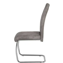 Wohnen Sessel|Stühle<Schwingstuhl aus Microfaser Grau - Kirana (Set)