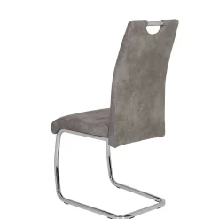 Wohnen Sessel|Stühle<Schwingstuhl aus Microfaser Grau - Kirana (Set)