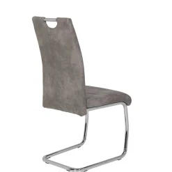 Wohnen Sessel|Stühle<Schwingstuhl aus Microfaser Grau - Kirana (Set)