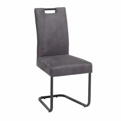 Wohnen Sessel|Stühle<Schwingstuhl Buleta mit Microfaser Bezug in Anthrazit (2er Set)