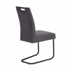 Wohnen Sessel|Stühle<Schwingstuhl Buleta mit Microfaser Bezug in Anthrazit (2er Set)