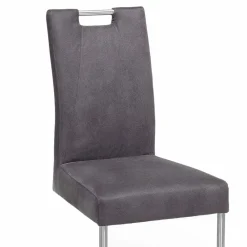 Wohnen Sessel|Stühle<Schwingstuhl Zanima mit Microfaser in Anthrazit (2er Set)