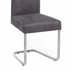 Wohnen Sessel|Stühle<Schwingstuhl Zanima mit Microfaser in Anthrazit (2er Set)