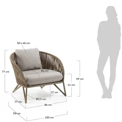 Wohnen Sessel<Sessel aus Seilgeflecht in Hellbraun & Beige - Rosmani