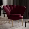 Wohnen Sessel<Sessel im Muscheldesign in Bordeaux Rot - Catuella