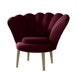 Wohnen Sessel<Sessel im Muscheldesign in Bordeaux Rot - Catuella