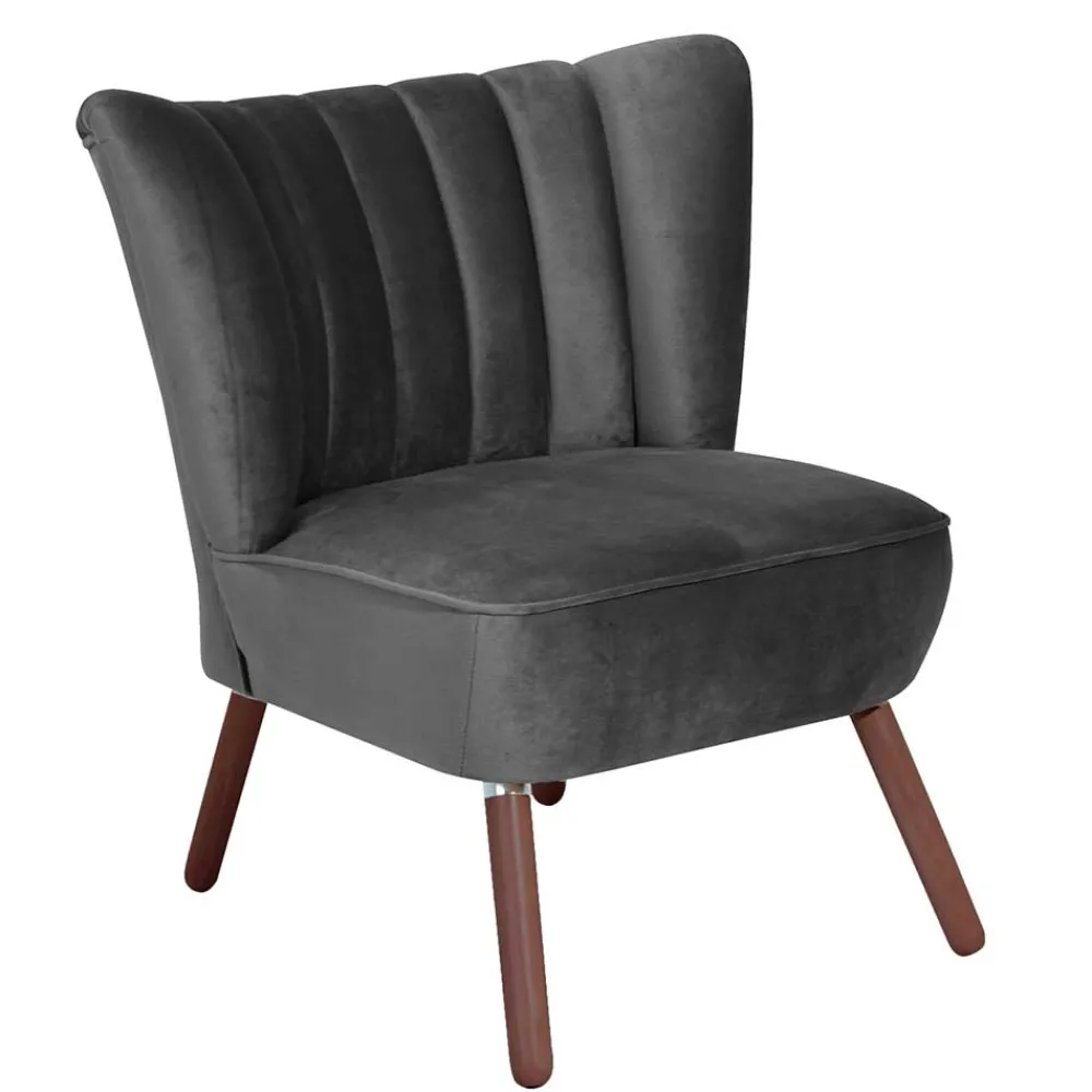 Wohnen Sessel<Sessel in Anthrazit und Nussbaum - Laois