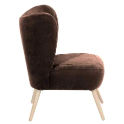 Wohnen Sessel<Sessel in Braun Velours und Buche - Cremana