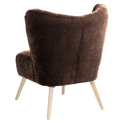 Wohnen Sessel<Sessel in Braun Velours und Buche - Cremana