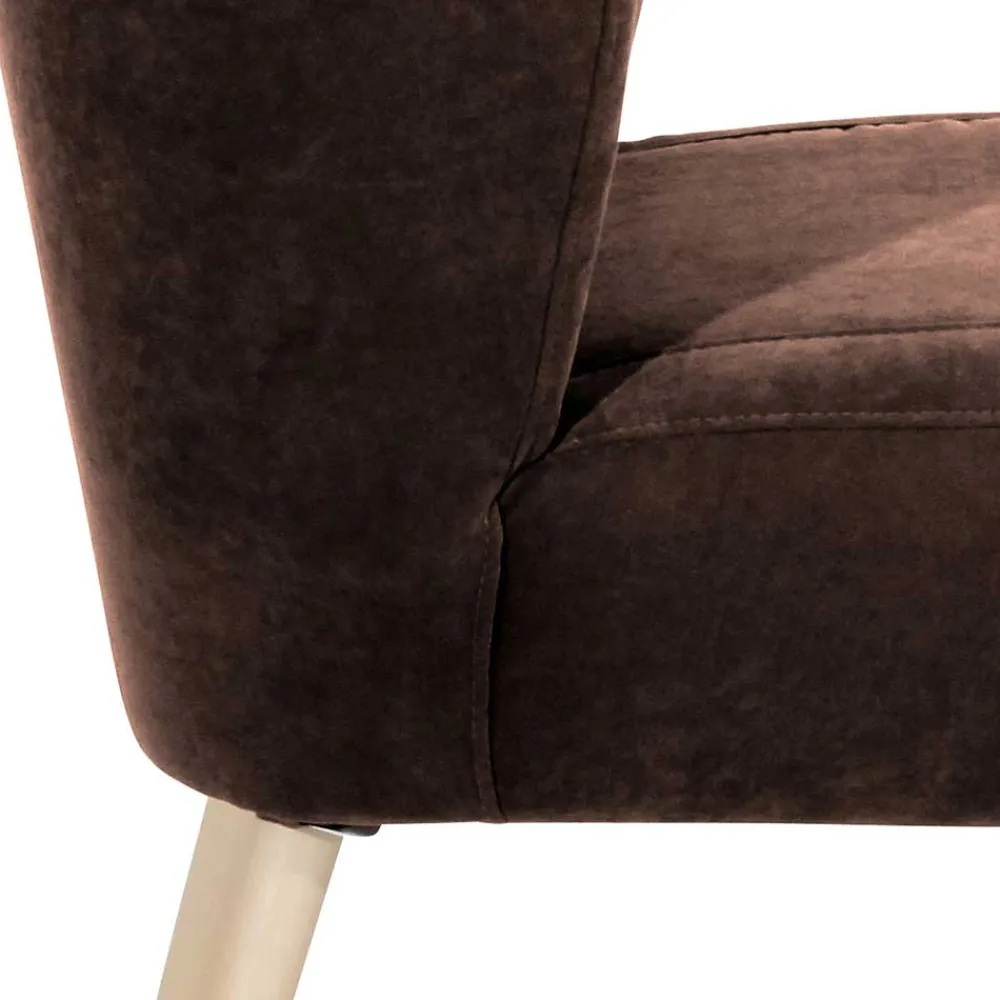 Wohnen Sessel<Sessel in Braun Velours und Buche - Cremana