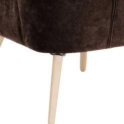 Wohnen Sessel<Sessel in Braun Velours und Buche - Cremana
