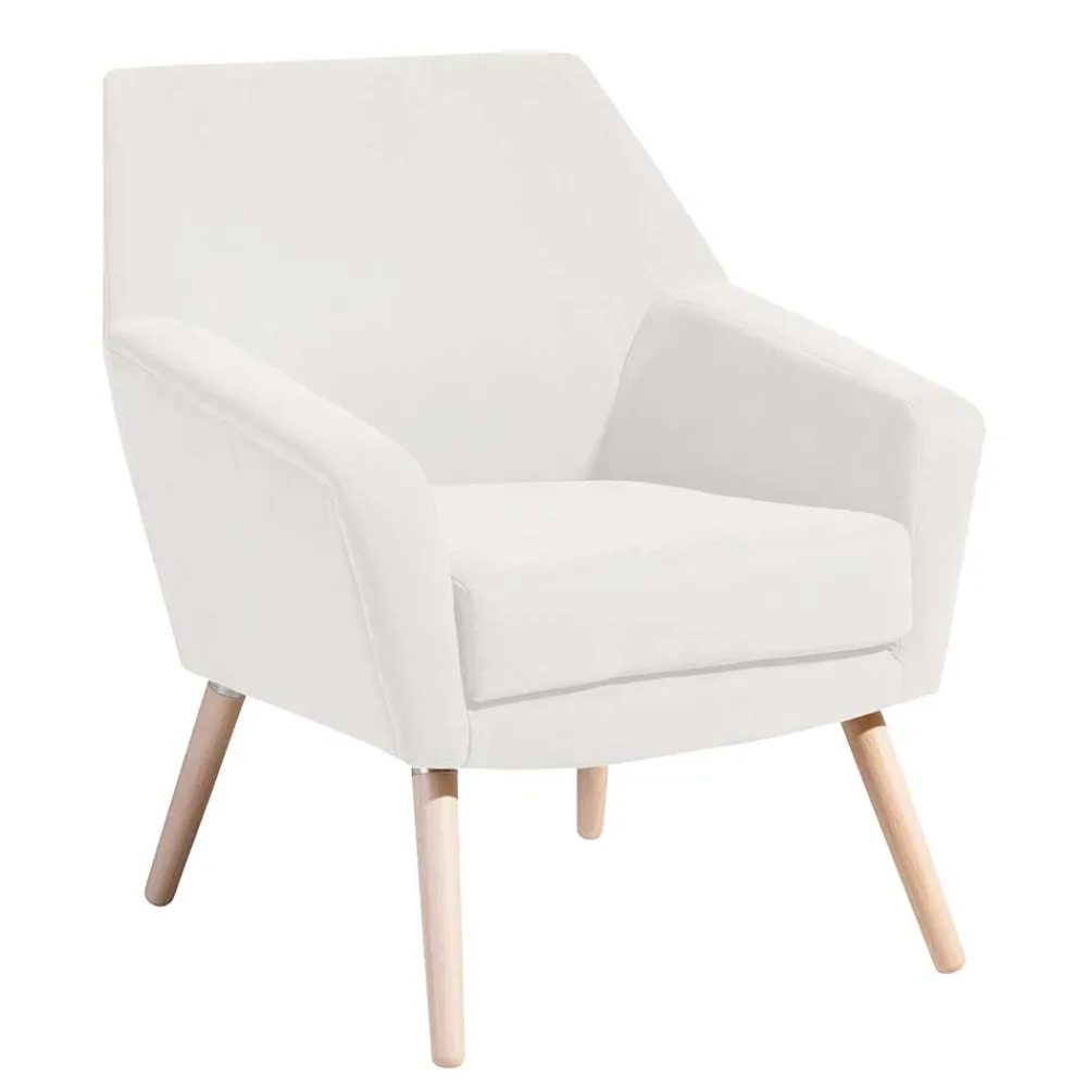 Wohnen Sessel<Sessel in Creme Velours-Stoff - Emia