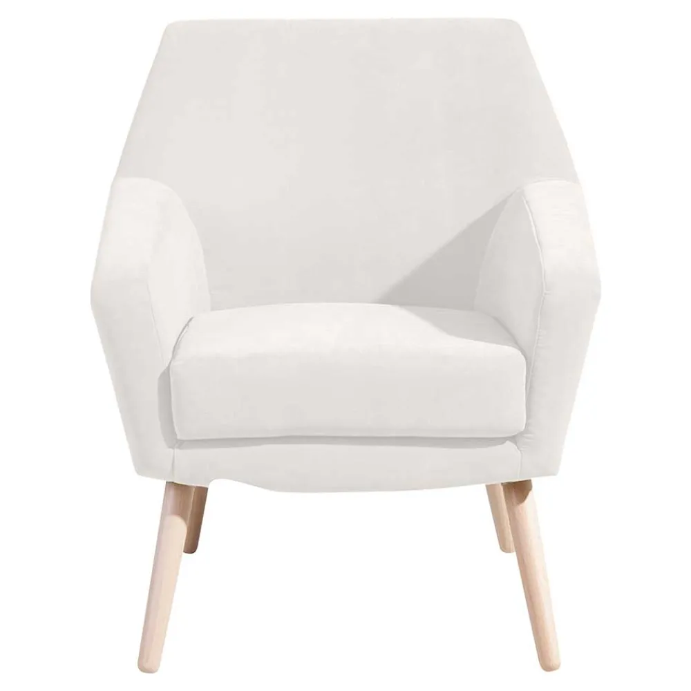 Wohnen Sessel<Sessel in Creme Velours-Stoff - Emia