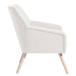 Wohnen Sessel<Sessel in Creme Velours-Stoff - Emia
