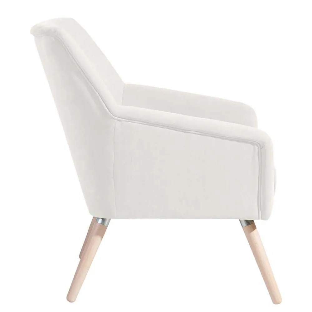 Wohnen Sessel<Sessel in Creme Velours-Stoff - Emia